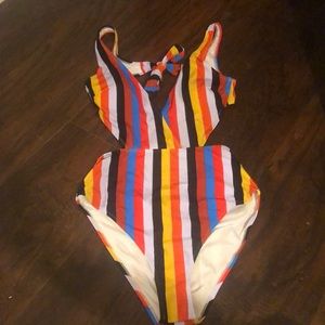 High waist one piece swimsuit